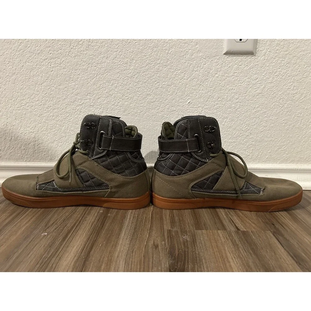 Vlado Atlas 2 High Top Sneakers Gray/Green Quilted Ankle Strap Men's Size 12
